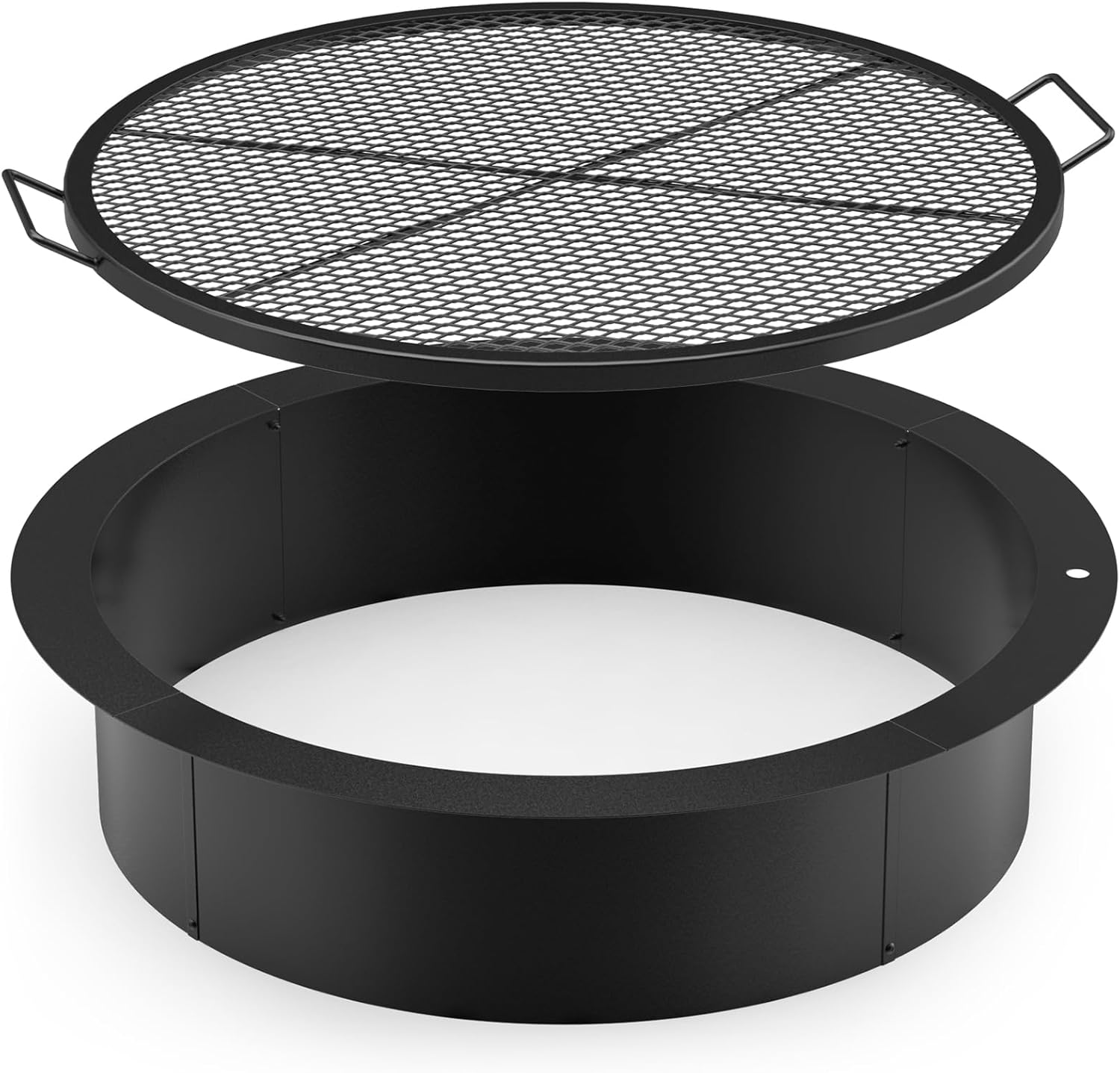 36 Inch X-Marks Grill Cooking Grate with Fire Pit Ring Outdoor BBQ Campfire Grill Grid