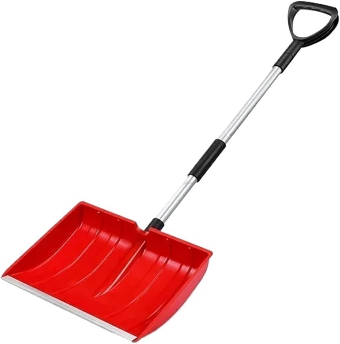 Horticultural Outdoor Snow Removal Plastic Shovel, Removable Snow Pushing Manual Shovel, for Grain Storage Garden Agricultural Survival Use(Red)