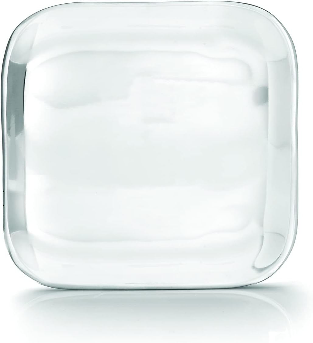 Nambé Square Platter 9-Inch Metal Alloy Serving Tray with Polished Silver Finish, Oven & Stovetop Safe for Cooking & Serving Steaks, Seafood & Appetizers, Perfect for Kitchen & Dining Table