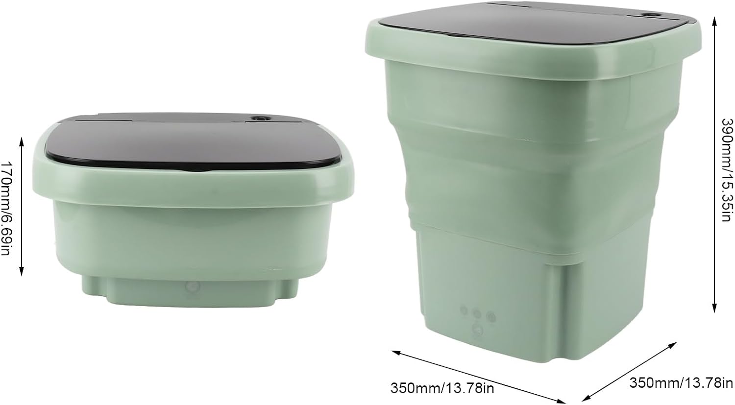 Portable Washing Machine, 15L Mini Washing Machine, Multifunction Foldable Washer - Efficient Dehydration Function Laundry Device - Deep of Underwear Sock for Dorm Home (US Plug)