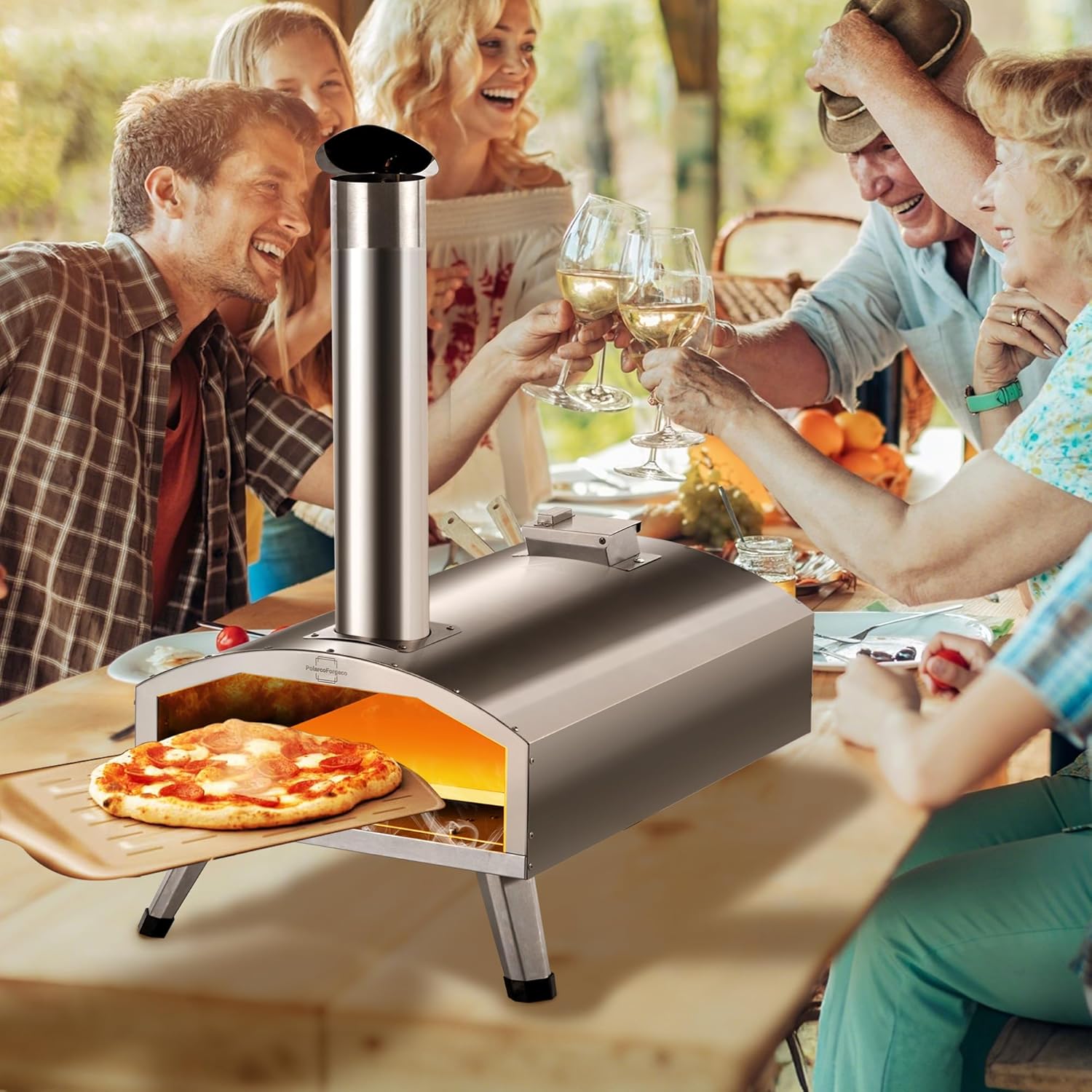 XT-PON003-ZLL Outdoor Pizza Oven, Silver