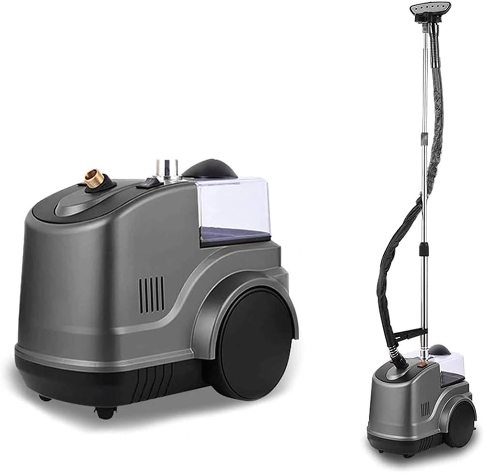 Steamer for Clothes, Portable Handheld Garment Fabric Wrinkles Remover, with Fabric Brush and Garment Hanger, 3L Large Water Tank (Color : Gray)