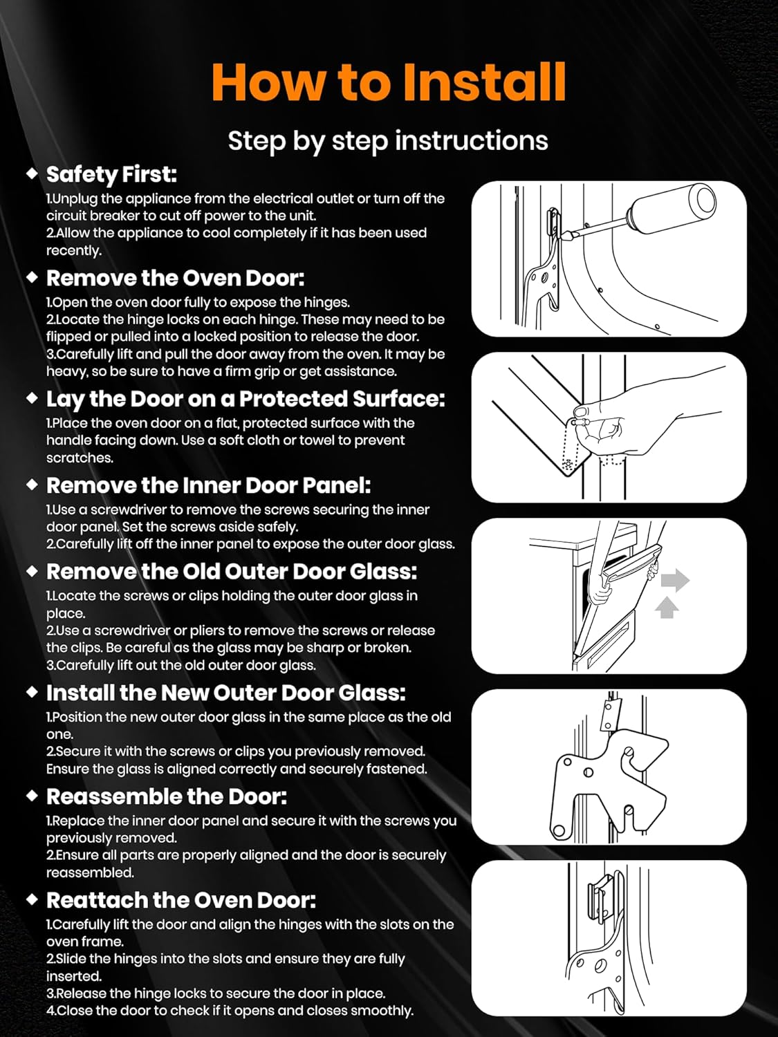 𝙐𝙥𝙜𝙧𝙖𝙙𝙚 WPW10118455 W10118455 Outer Oven Door Glass,29.5