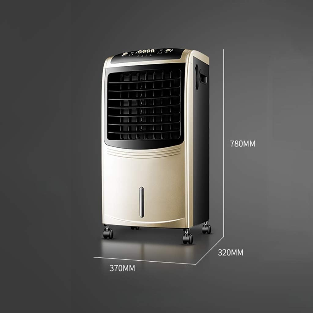 Portable Air Conditioner Fan COLD AIR FAN Standing Water- Cooled Space Air Coolers Evaporative 3 Speed Control Tower Fan Personal Floor Living Room Gold+Black
