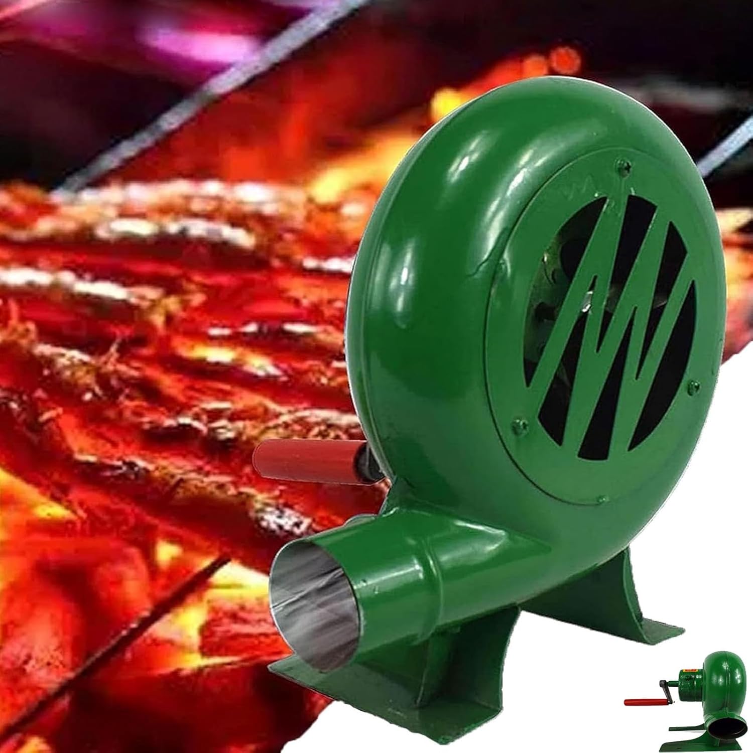 Hand Crank Blacksmith Forge Blower Iron Gear BBQ Blower Hand Bbq Fan Air Blower Portable Fast Fire Starter Manual Hand Crank Bellows Cooking Tool For Outdoor Picnic Camping(Size:350W,Color:One Color)
