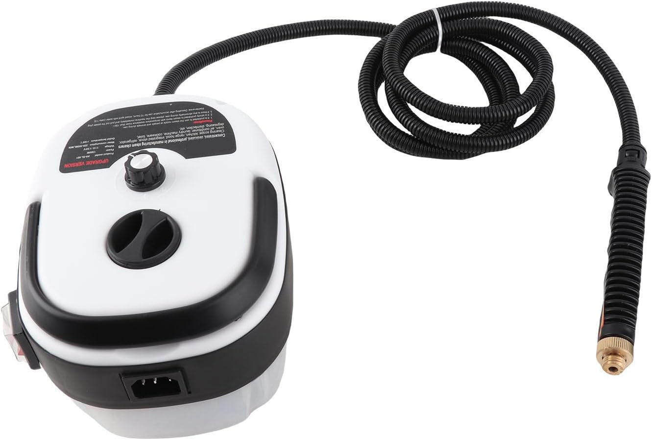 Portable Handheld Steam Cleaner,High Temperature High Pressure Steam Cleaner with Brush Heads,ABS Portable Car Steamer Durable and Reliable for Kitchen Furniture Bathroom Car (White)