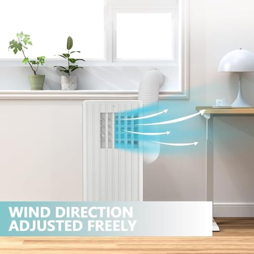 Portable Air Conditioner,8,000 BTU Cools Rooms Up to 350 Sq.Ft. 3 Modes, Remote Control, Easy Installation Kit Included,White