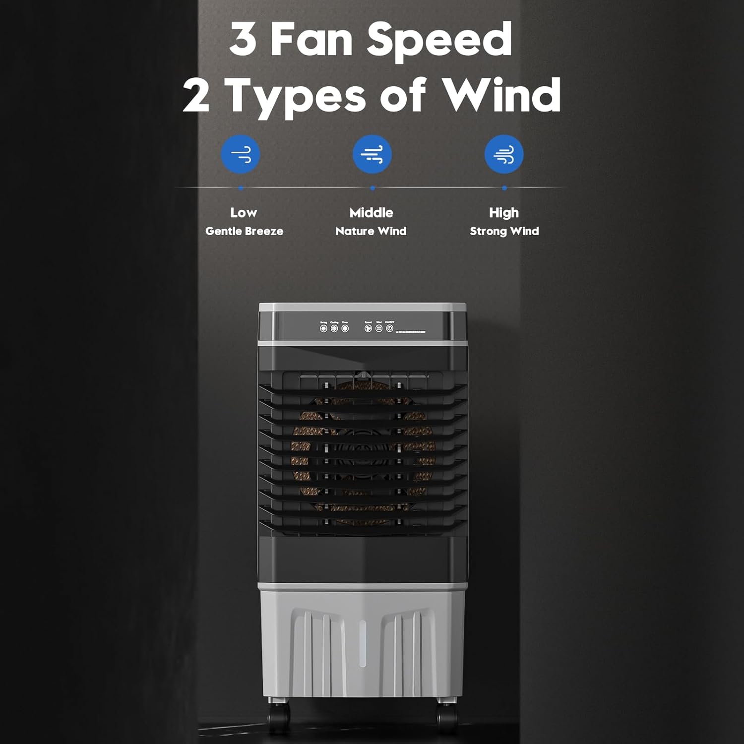 Auertech 1800CFM Swamp Cooler with Remote, 5.3 Gal Evaporative Air Cooler with 12H Timer, 3 Speeds, 120°Oscillation, Indoor Outdoor Portable Swamp Cooler Air Conditioner for Room, Garage