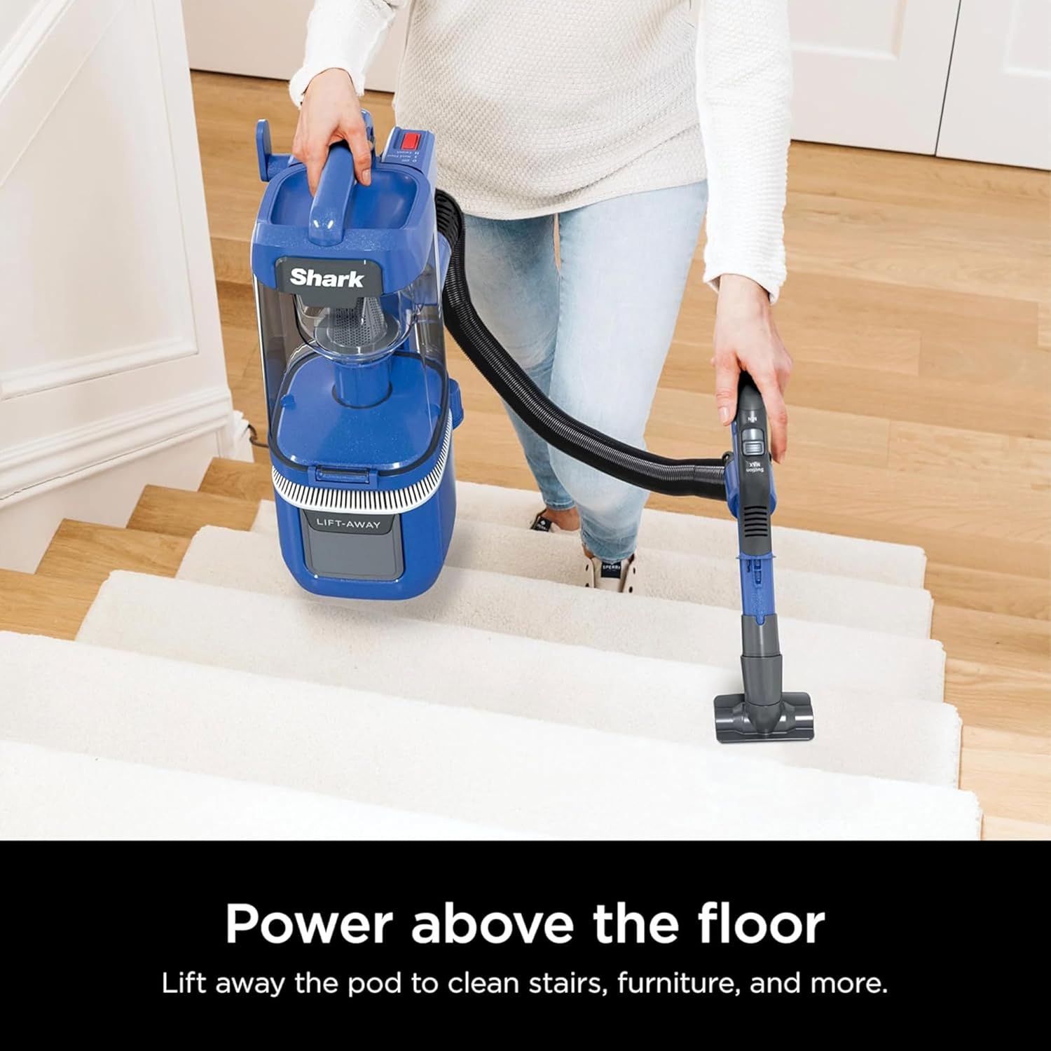 Shark Navigator ADV Upright Vacuum Cleaner with Self Cleaning Brushroll, Powerful Pet Hair Pickup, Filter, Lift Away Design, Cobalt Blue (Renewed)