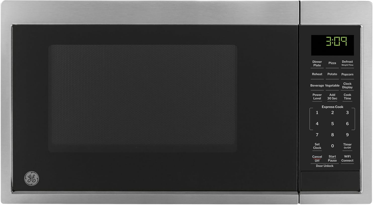 GE Smart Countertop Microwave Oven, Scan-to-Cook Technology and Wifi-Connectivity, 0.9 Cubic Feet Capacity, 900 Watts, Child-Lock Technology, Smart Home & Kitchen Essentials, Stainless Steel