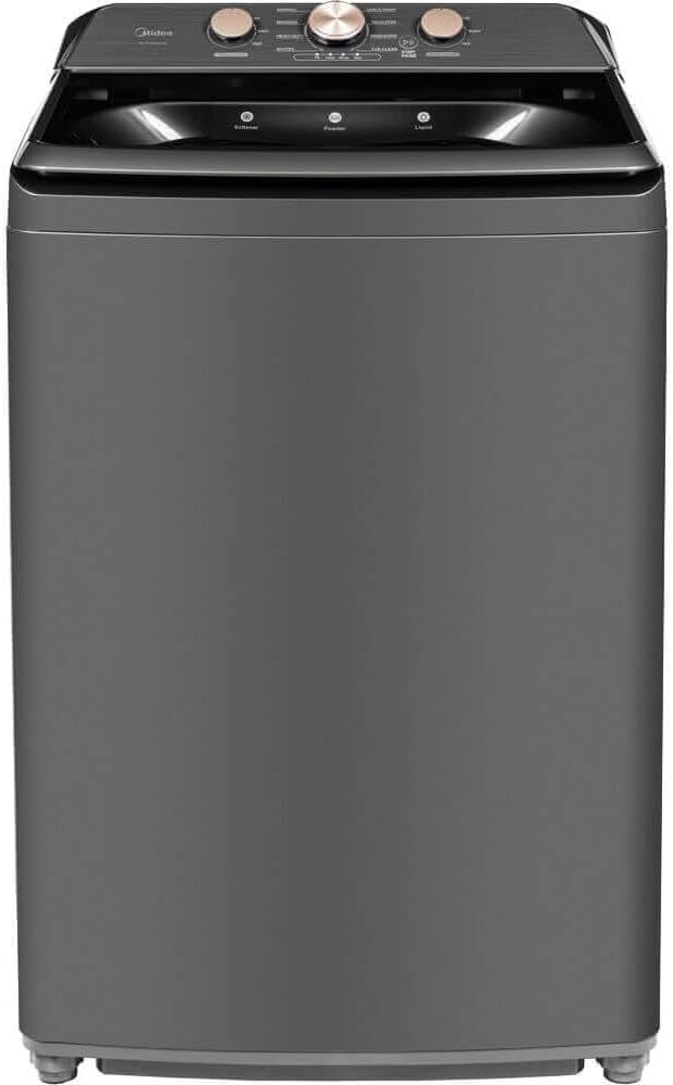Midea MLTW41A1KIT1 Gray Top Load Washer and Dryer Pair MLTW41A1BGPR 4.1 Cu Ft High Efficiency Washer and 6.7 Cu Ft Ele