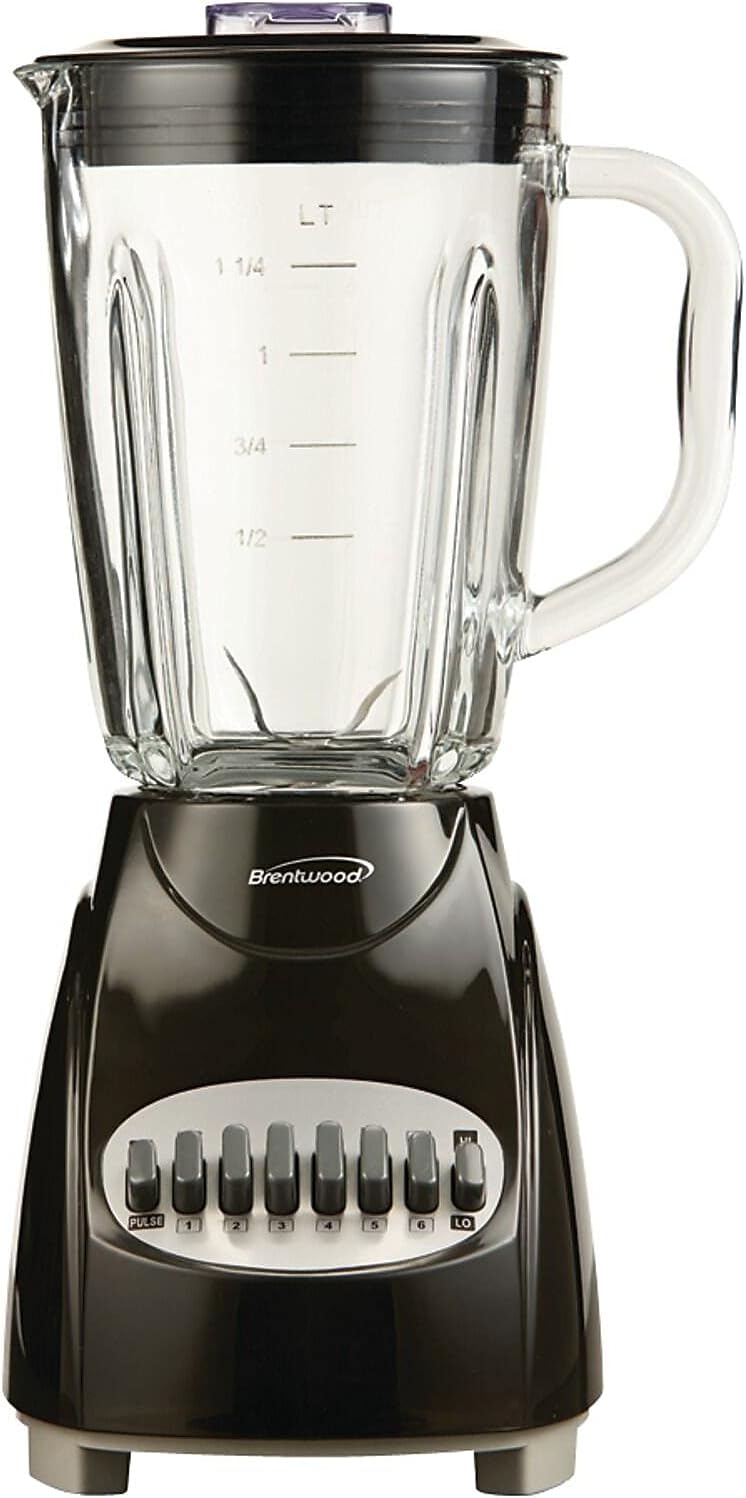 Brentwood JB-920B 12-Speed + Pulse Blender with Glass Jar, Black