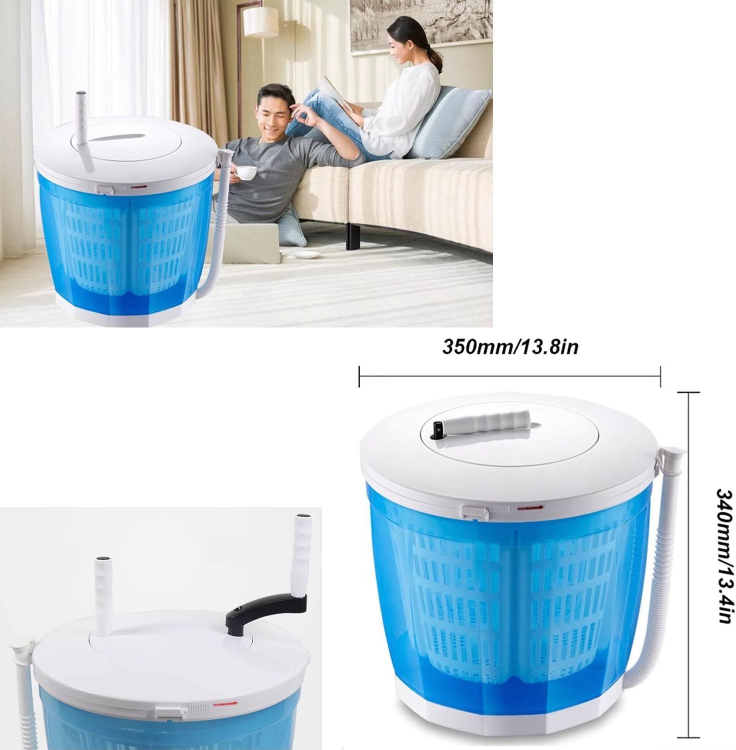 Portable Camping Washing Machine, Small Laundry Washer for Space-Saving Convenience, Washing Machines Perfect for On-The-Go Use Underwear, Socks, Baby Clothes