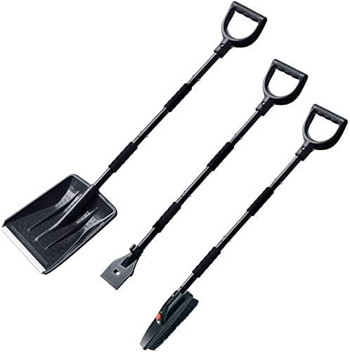 Snow Shovel Kit multifun 3-in-1 Snow Shovel with Ice Scraper and Snow Brush 3 Piece Collapsible Design Portable Emergency Snow Shovel Set (Color : A)