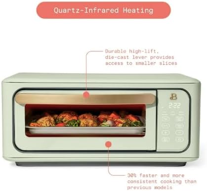 Beautiful Infrared Air Fry Toaster Oven, 9-Slice, 1800 W, by Drew Barrymore (Sage Green)