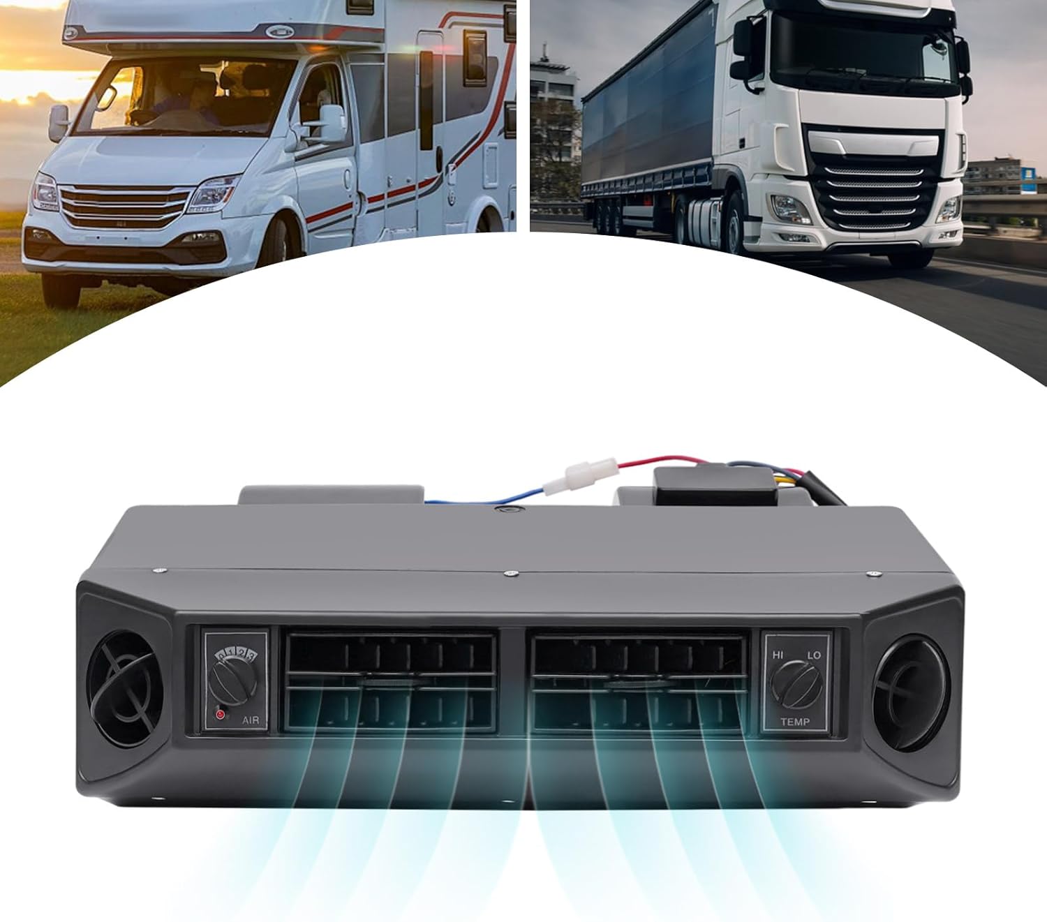 12V Universal Under Dash A/C Evaporator Kit - Heat & Cool 3-Speed Air Flow for Cars & Trucks, BEU-404-100 HVAC Unit with 600 CFM Air Volume