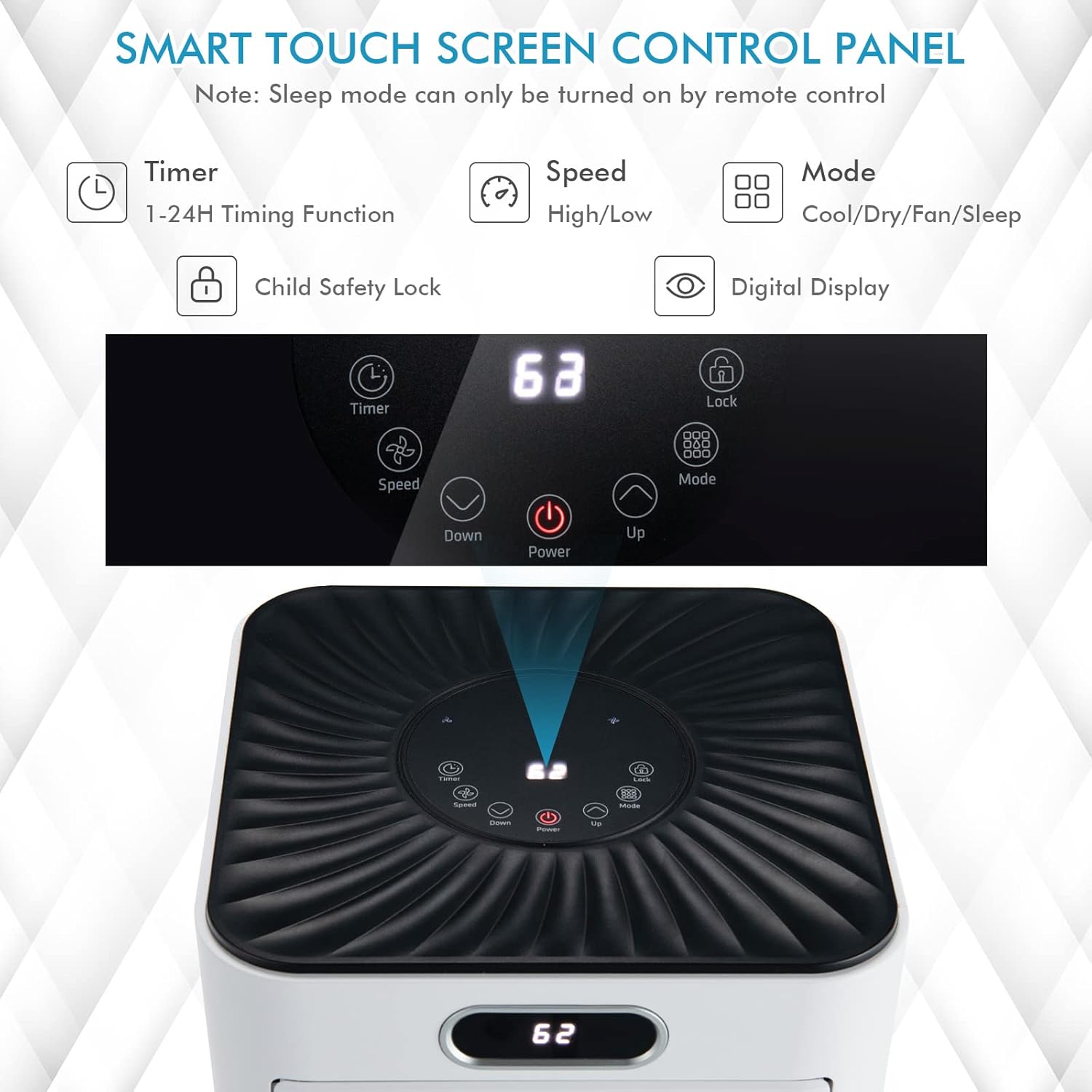 COSTWAY 10000BTU Portable Air Conditioner, with Drying, Fan, Sleep Mode, 2 Speeds, 24H Timer, Cools Room up to 350 Sq. ft, for Room & Office, Window Kit Included (Dark and White)