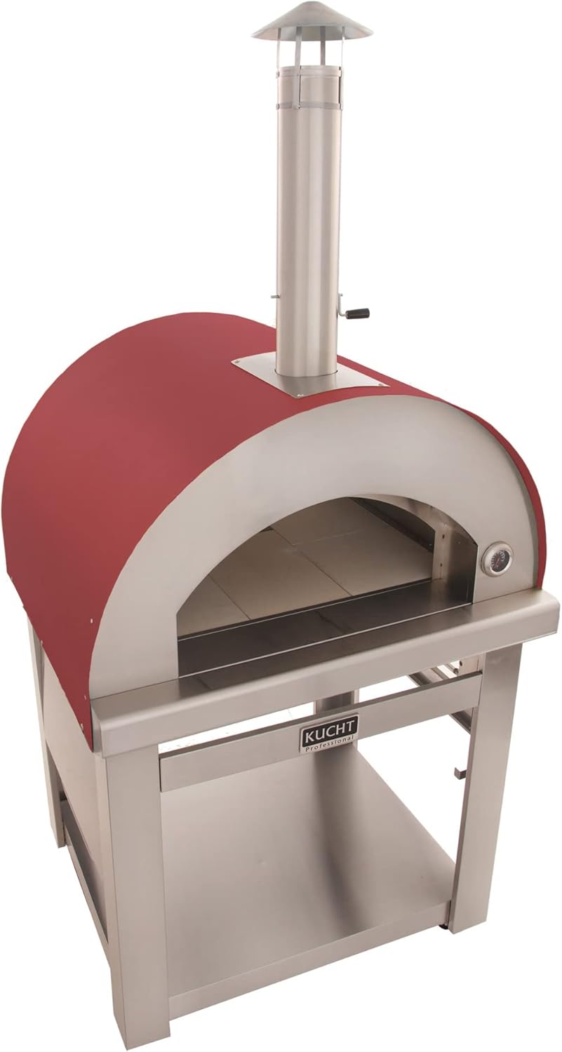 Outdoor Kucht Wood Fired Gas Pizza Oven in Red