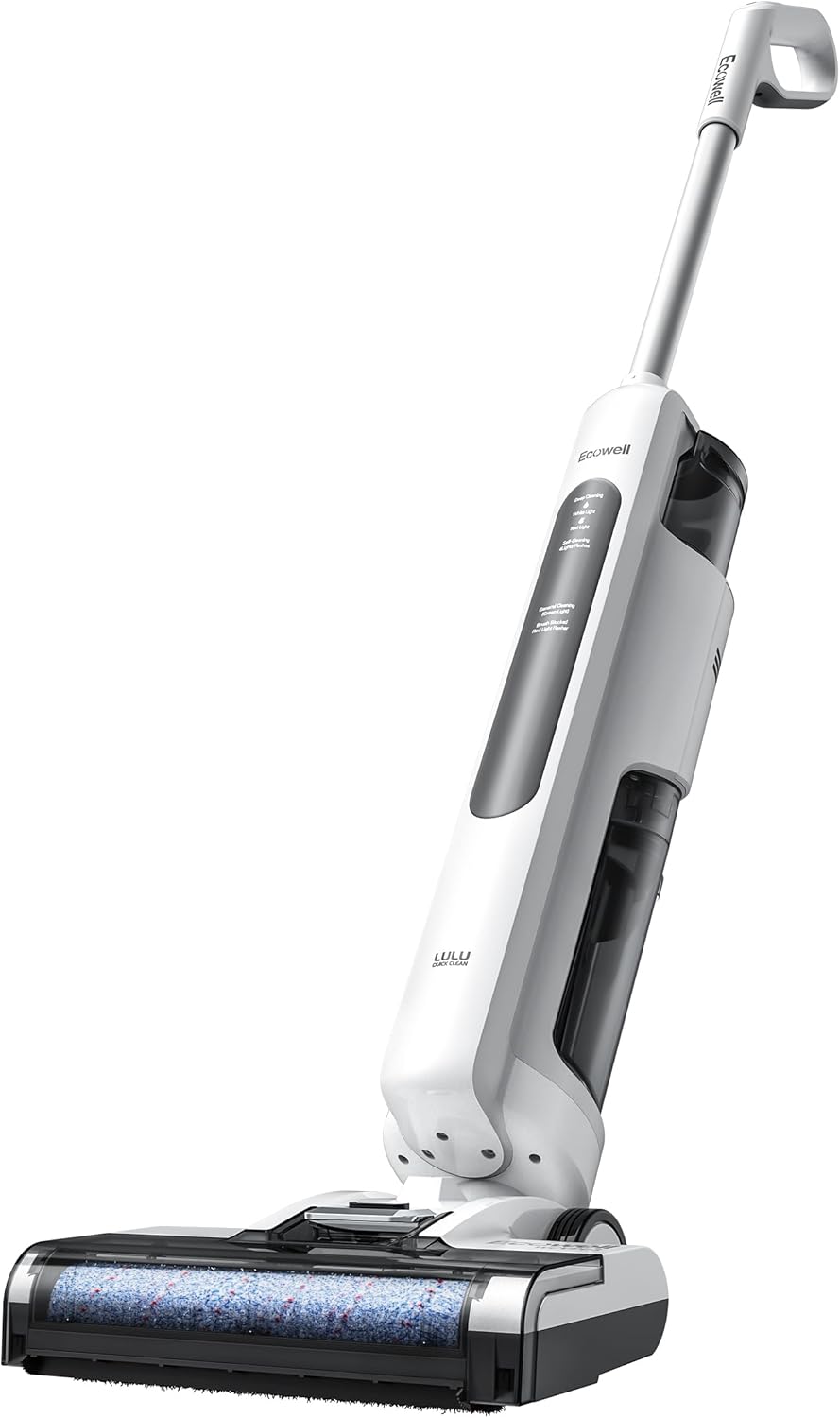 ECOWELL Wet Dry Vacuum Cleaner Cordless Vacuum Mop Wash All in One, Self-Cleaning 0.1'' Dual-Sided Edge Cleaning, 8.2 lbs Lightweight Floor Vacuum for Hard Floors