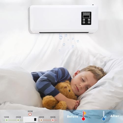 Wall Air Conditioner, Ductless Air Conditioner with Remote Control & Timer, Portable Air Conditioners, Mini Split AC/Heating System, Air Cooling Heating Fan for Bedroom Living Room (A++)
