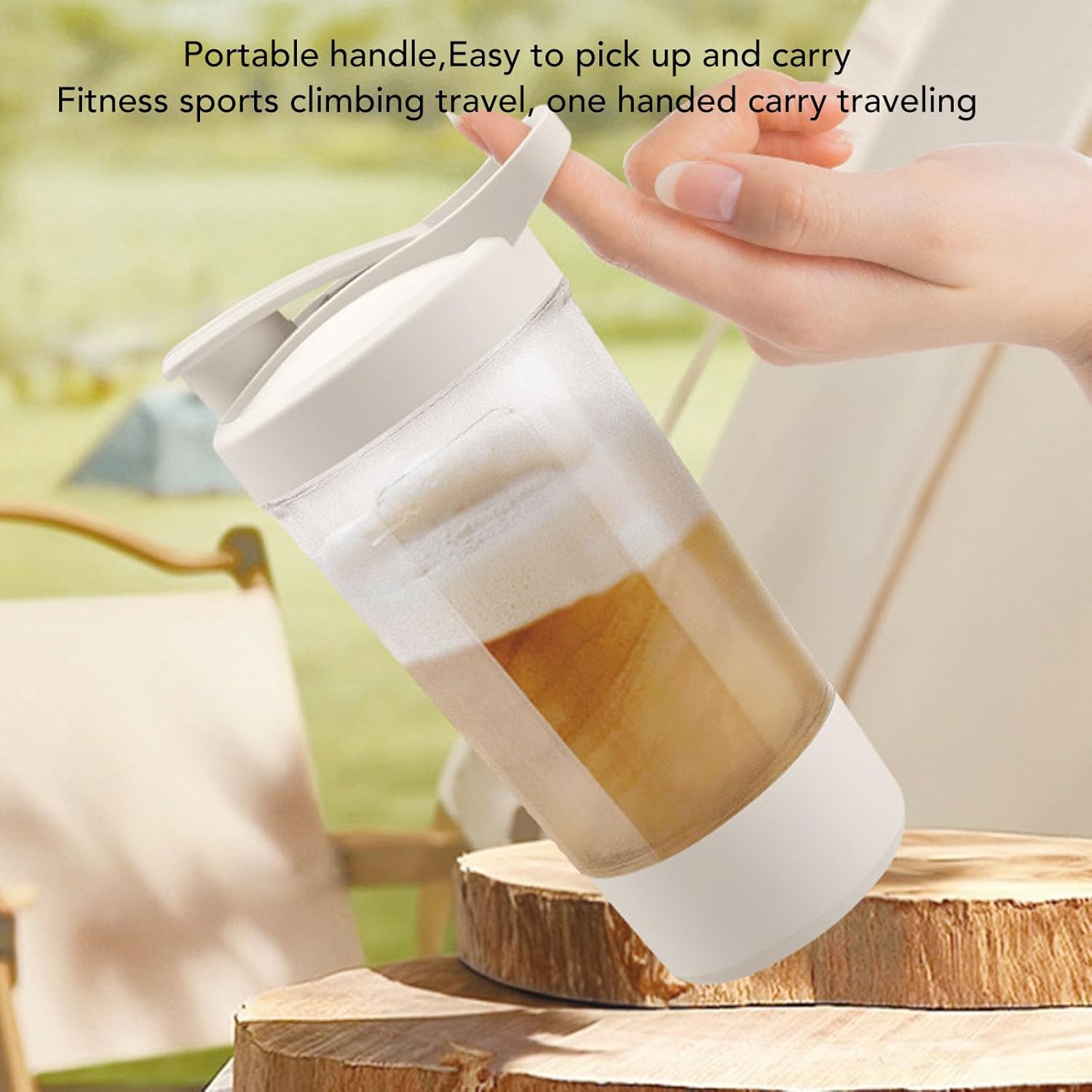 500mah Electric Mixer Cup Quiet Portable Plastic Leak Proof Electric Shaker Bottle with Smart Blending System, Mix Milk and Protein with 30s Shake for