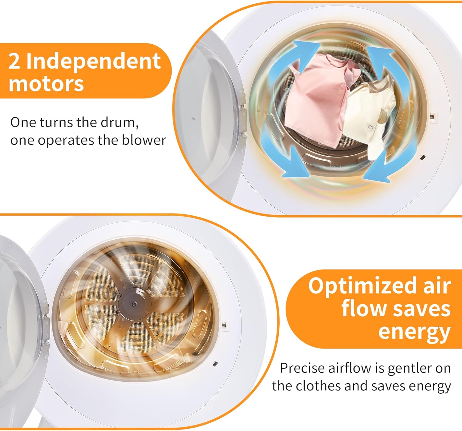 Beyond AI Portable Compact Lightweight Tumble Dryer (White)