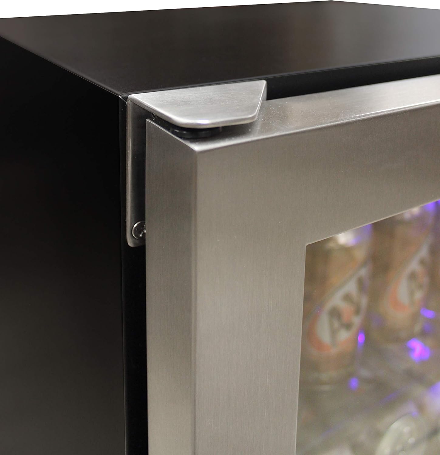 Vinotemp Beverage Refrigerator and Cooler 161 Can Capacity Mini Drink Fridge with Adjustable Temperature Control and Glass Door, 161 Can, Stainless Steel.