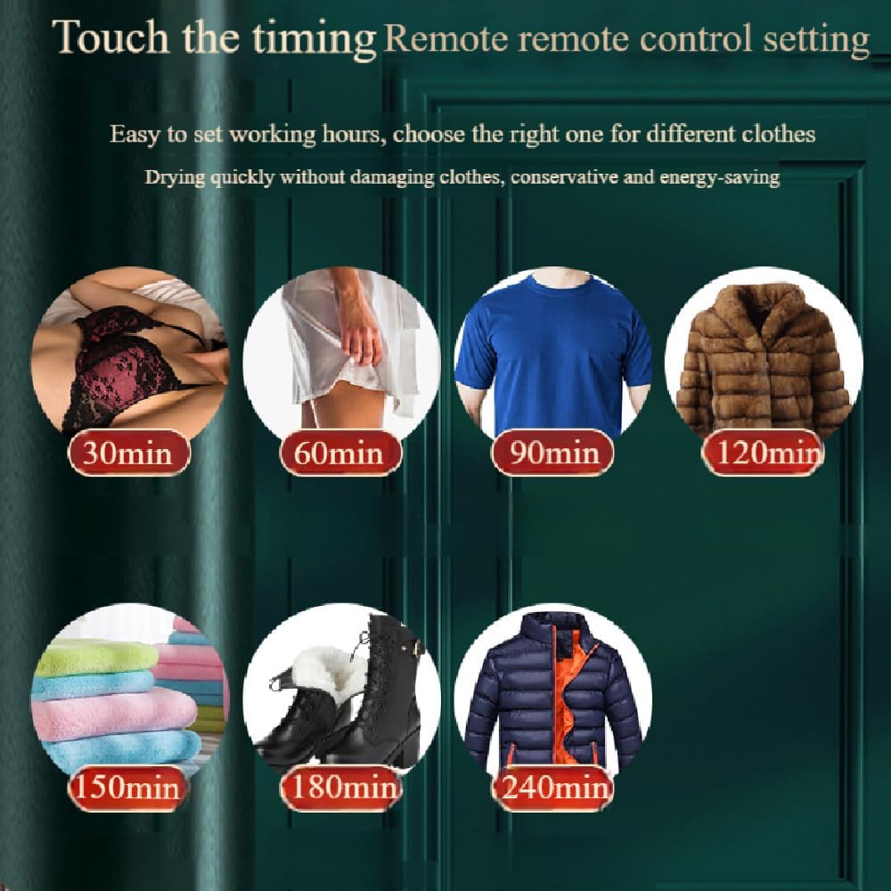 Portable Clothes Dryer, 2300W Mini Portable Electric Laundry Dryer, Super Quiet Warmer Drying Rack With Remote Control 8 Gear Temperature Adjustment Dryer for Travel,RV, Home,Apartment