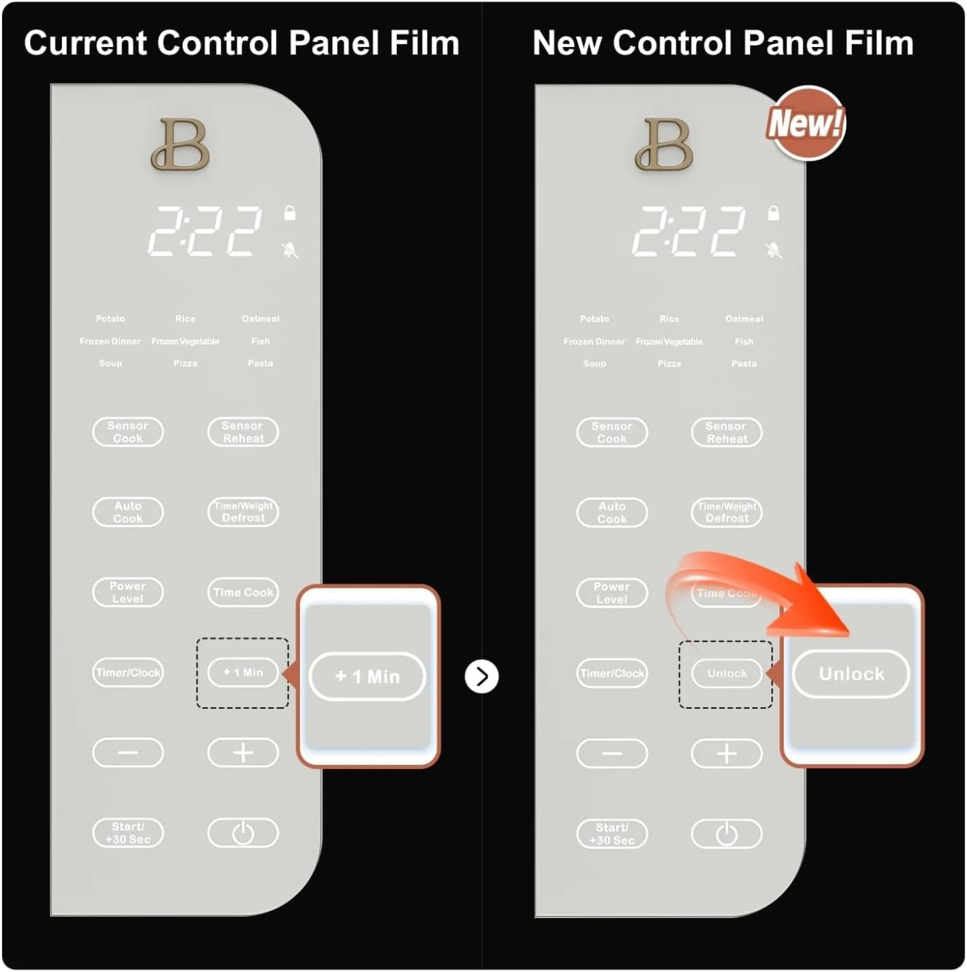 Beautiful 1.1 Cu Ft 1000W Sensor Microwave Oven – Compact Countertop with Smart Sensor Cooking, 10 Power Levels & Easy Clean Interior – Perfect for Quick Meals, Office & Holiday Hosting