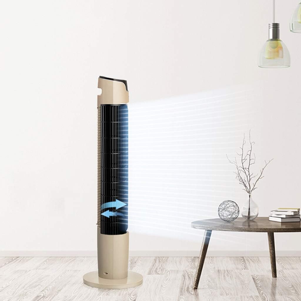 NBgy Tower Fan, No Leaf Inner Rotation Type Easy To Remove And Clean Silent Living Room Air Conditioning Fan, Three-dimensional Cooling Fan, Gold Color, 32.5x32.5x111.1cm