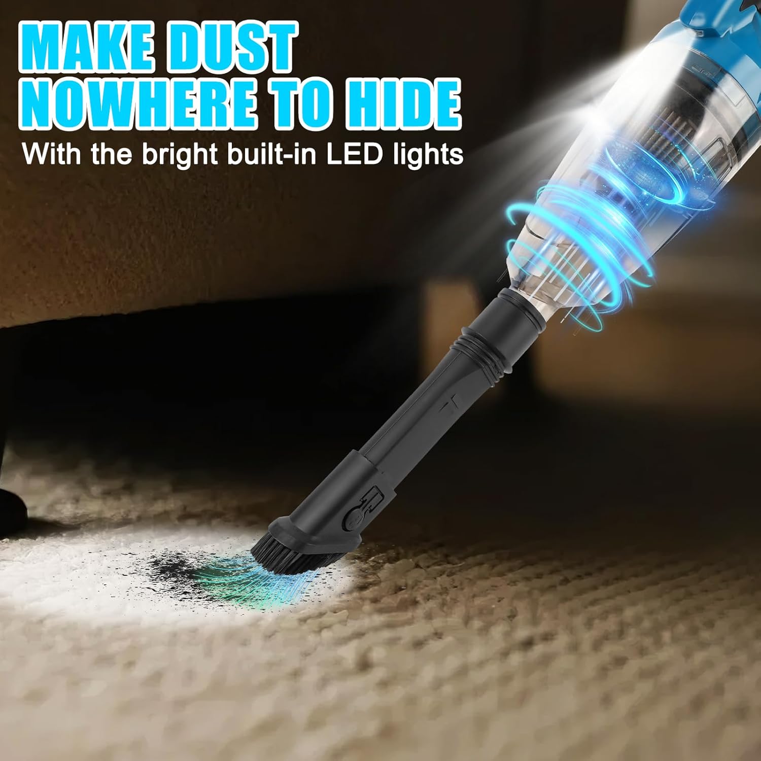 20V 11kPa Cordless Handheld Vacuum, Electric Vacuum Cleaner Compatible with Battery, Powerful Suction for Home Car Office Cleaning (with 2 Batteries)