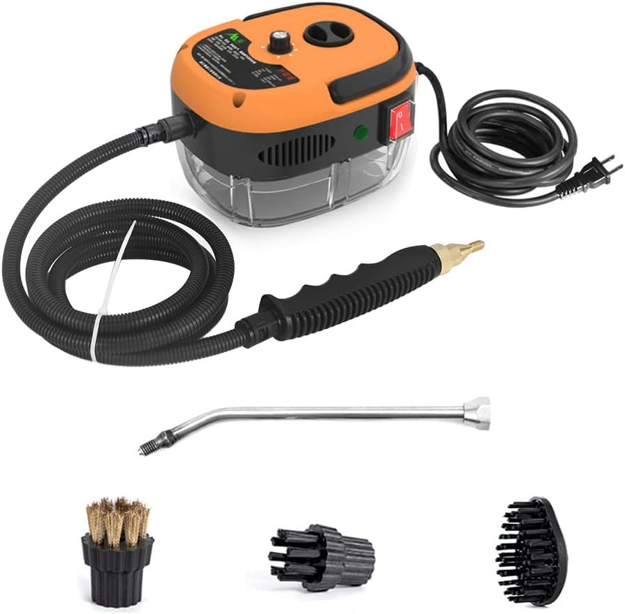 2500W Handheld Steam Cleaner Portable High Temperature Pressurized Steam Cleaning Machine with Brush Heads for Kitchen Furniture Bathroom Car