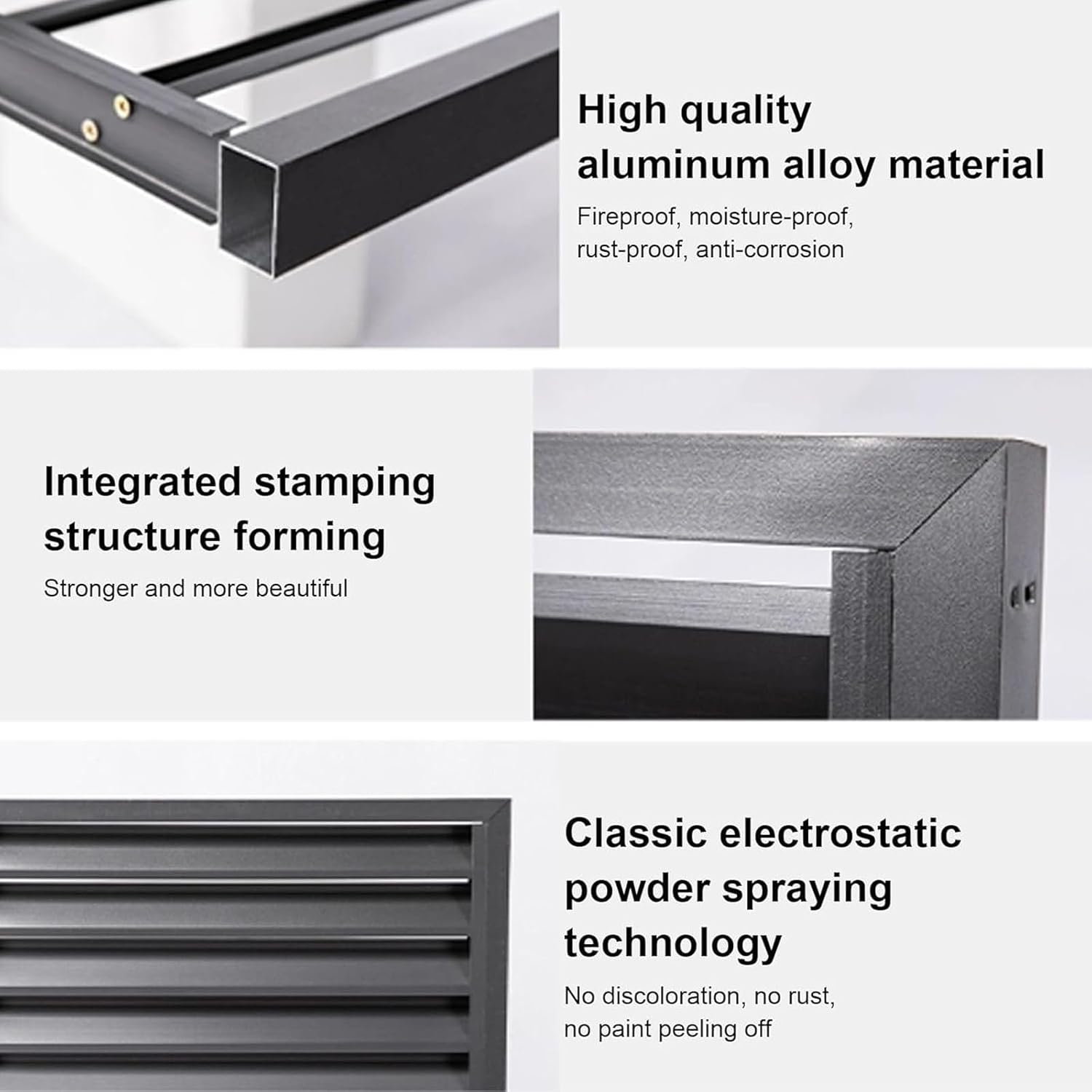 Aluminum Alloy Outdoor Air Conditioner Cover, Louver Dust Cover, Waterproof Heat Pump Cover, Suitable for Air Conditioner Outdoor Unit,Grey-B110*60 * 80cm