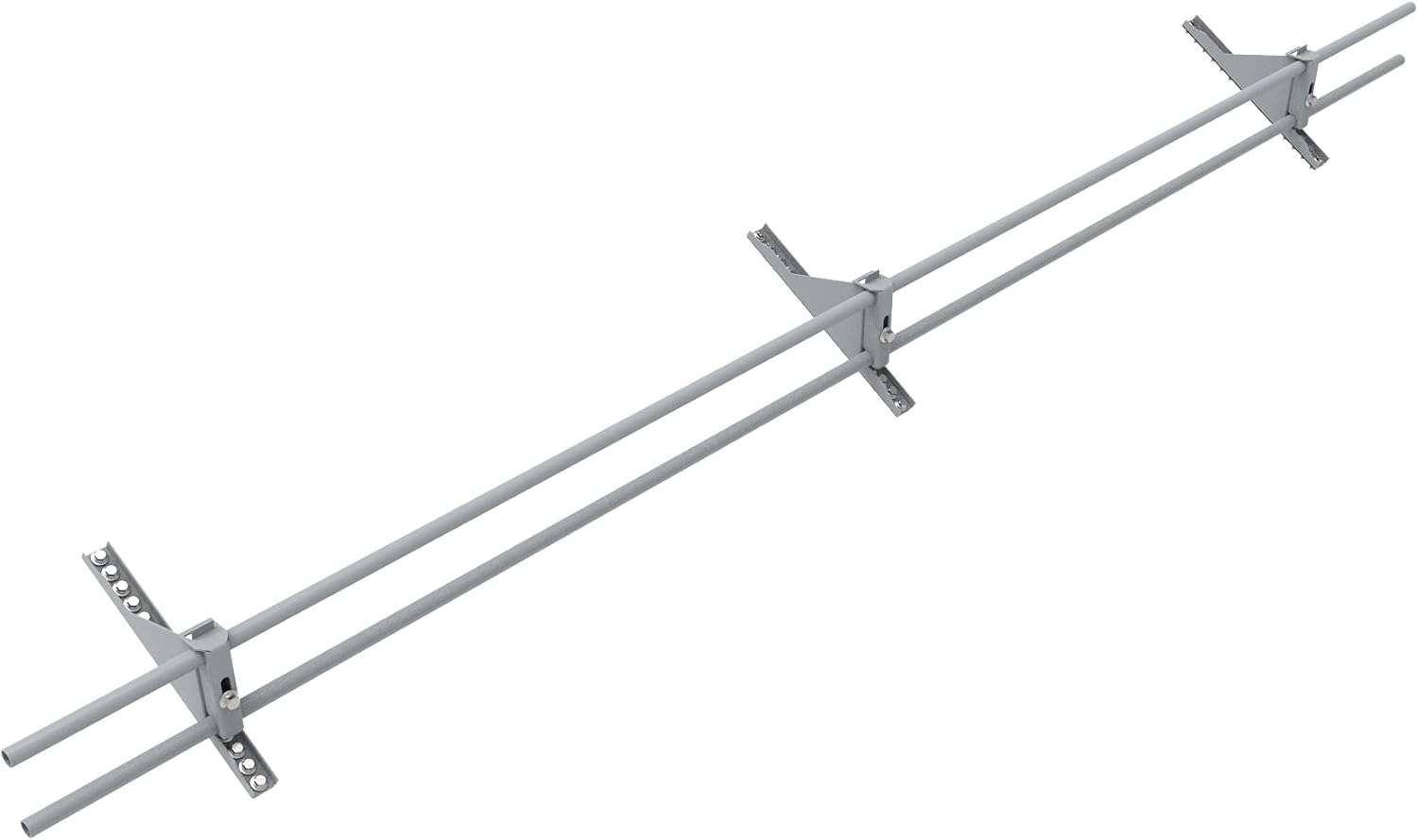 5ft Roof Snow Ice Guards for Metal Roofs and Wood Roofs, Stop Snow from Sliding Off Your Roof, Gray Snow Guard Railing, Extendable