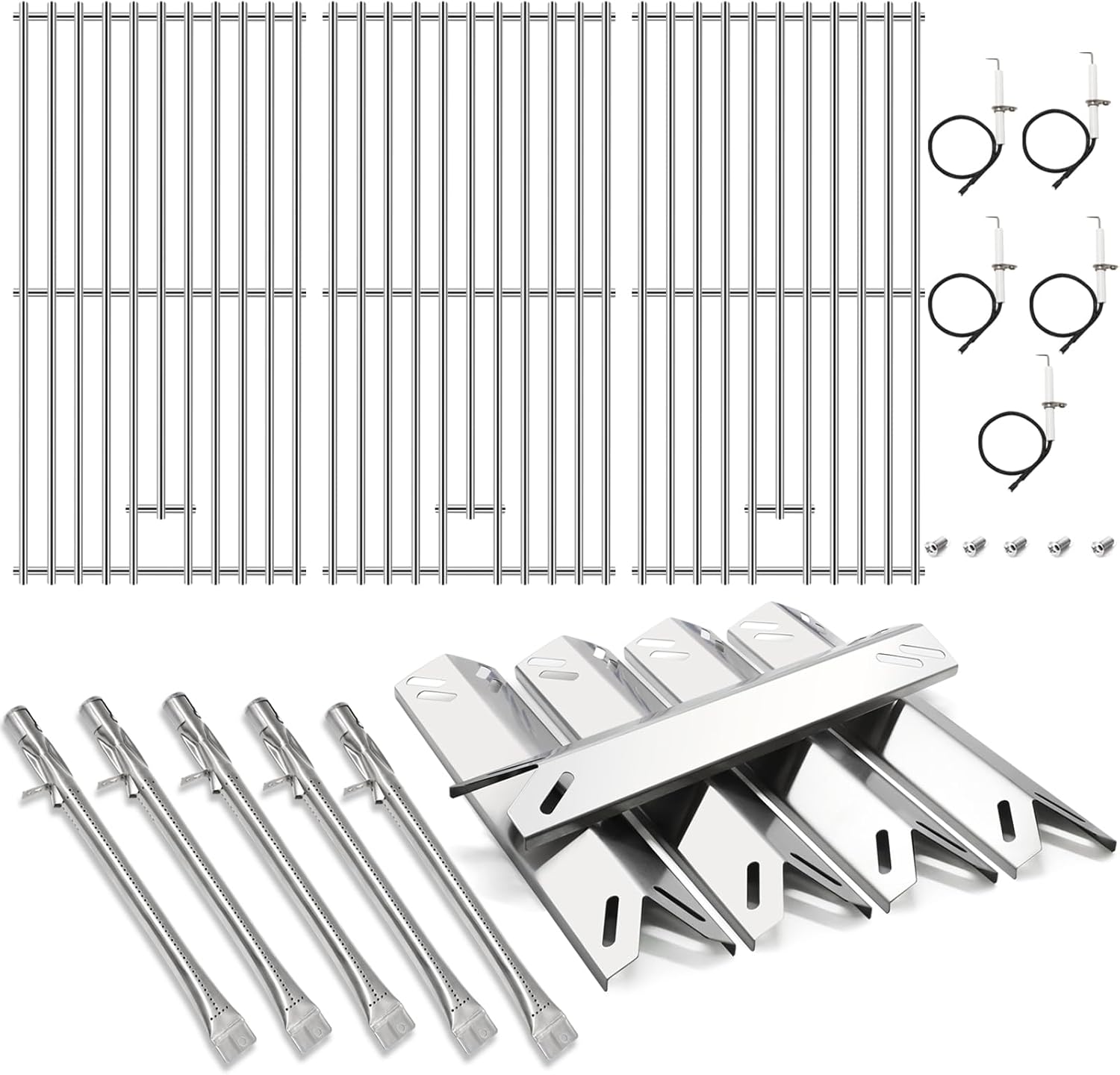Hiorucet Grill Parts for Cuisinart Grill Parts GAS9556AS GAS9556ASO, Grill Grate Burner Tube Heat Plate for Cuisinart GAS9556AS Parts, Cuisinart Grill Replacement Parts, Cuisinart GAS9556AS Grates