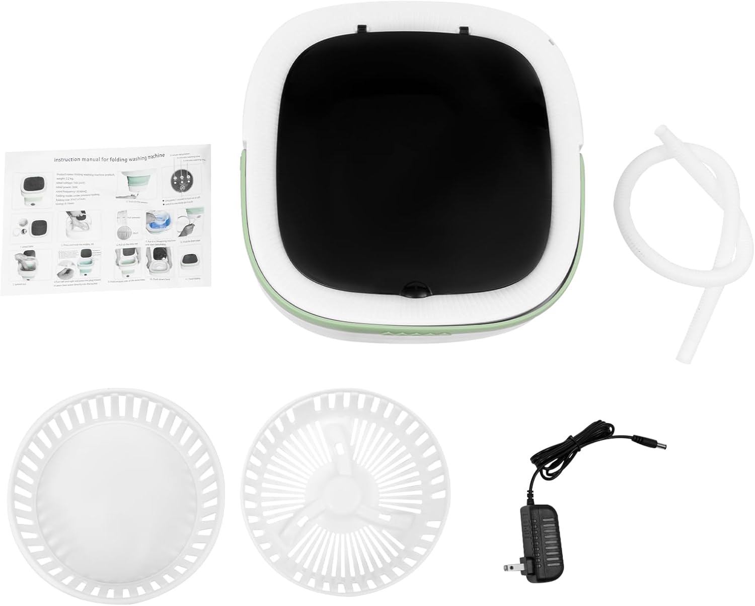 Portable Washing Machine 12l,Mini Washer,Large Capacity Folding,Simulated Handwashing Wheel Design/Blue Light Function For Deep Cleaning Of Underwear & Baby Clothing. (Green)