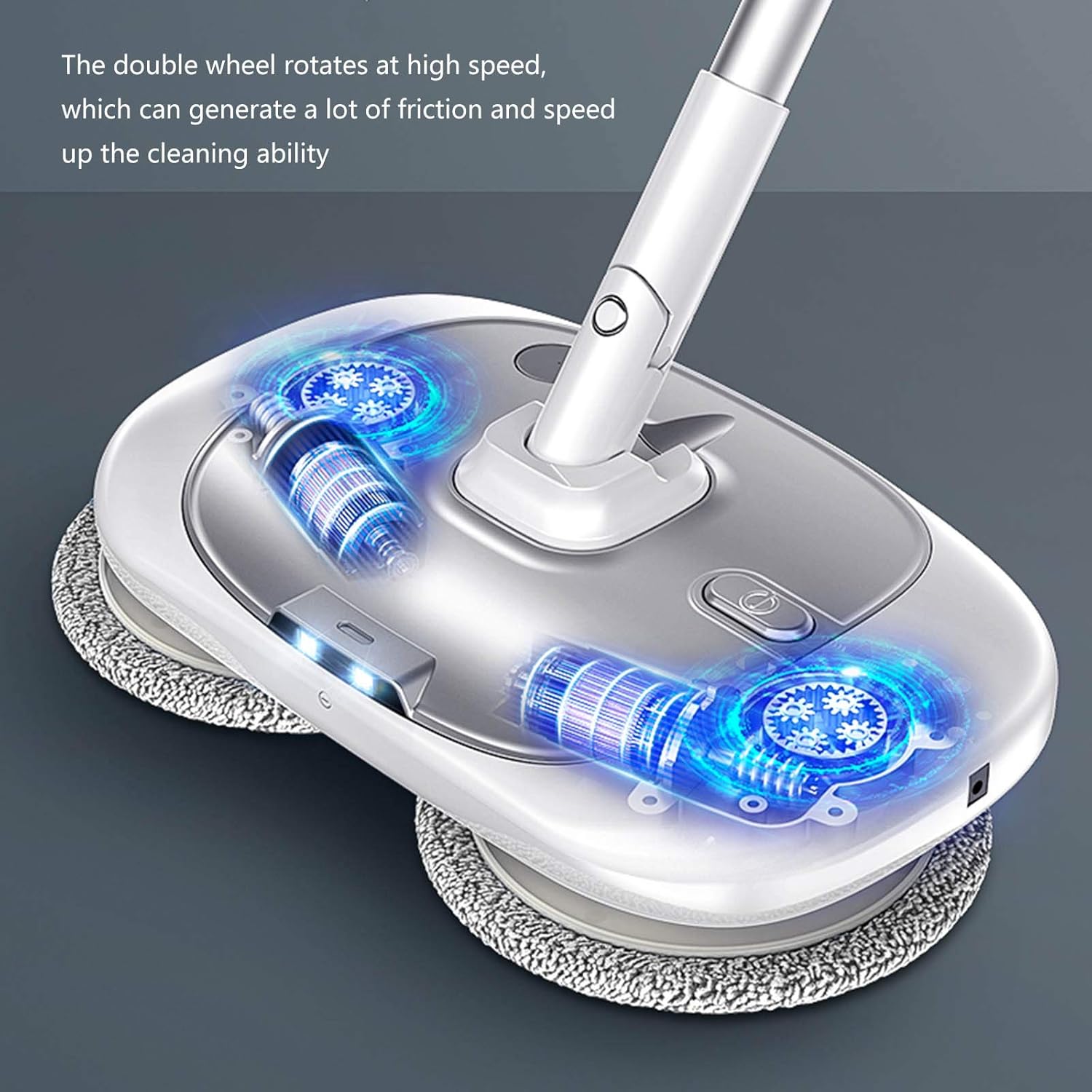 Household Electric Mop Cordless Cleaning Mop Tile Cleaner and Hardwood Floor Cleaner Household Multi-Function Steam Cleaner with LED Light to Illuminate Dark Corners White