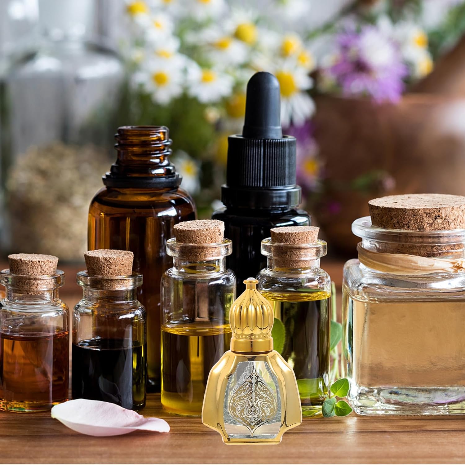 Portable Perfume Roll on Bottles 2Pcs 10Ml Glass Multi-Function Aroma Bottles Refillable for Travel and Household Use