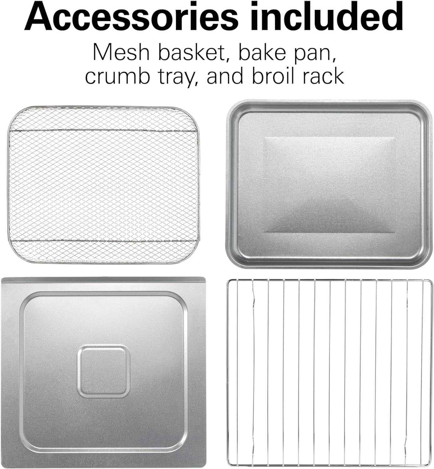 Hamilton Beach Digital Air Fryer Toaster Oven Combo, 10 Ways to Cook, 4 Preset Functions, Stay On & 1800 Watts, LED Capacitive-Touch Controls, 2 Rack Positions, Fits 12” Pizza, Black & Stainless Steel