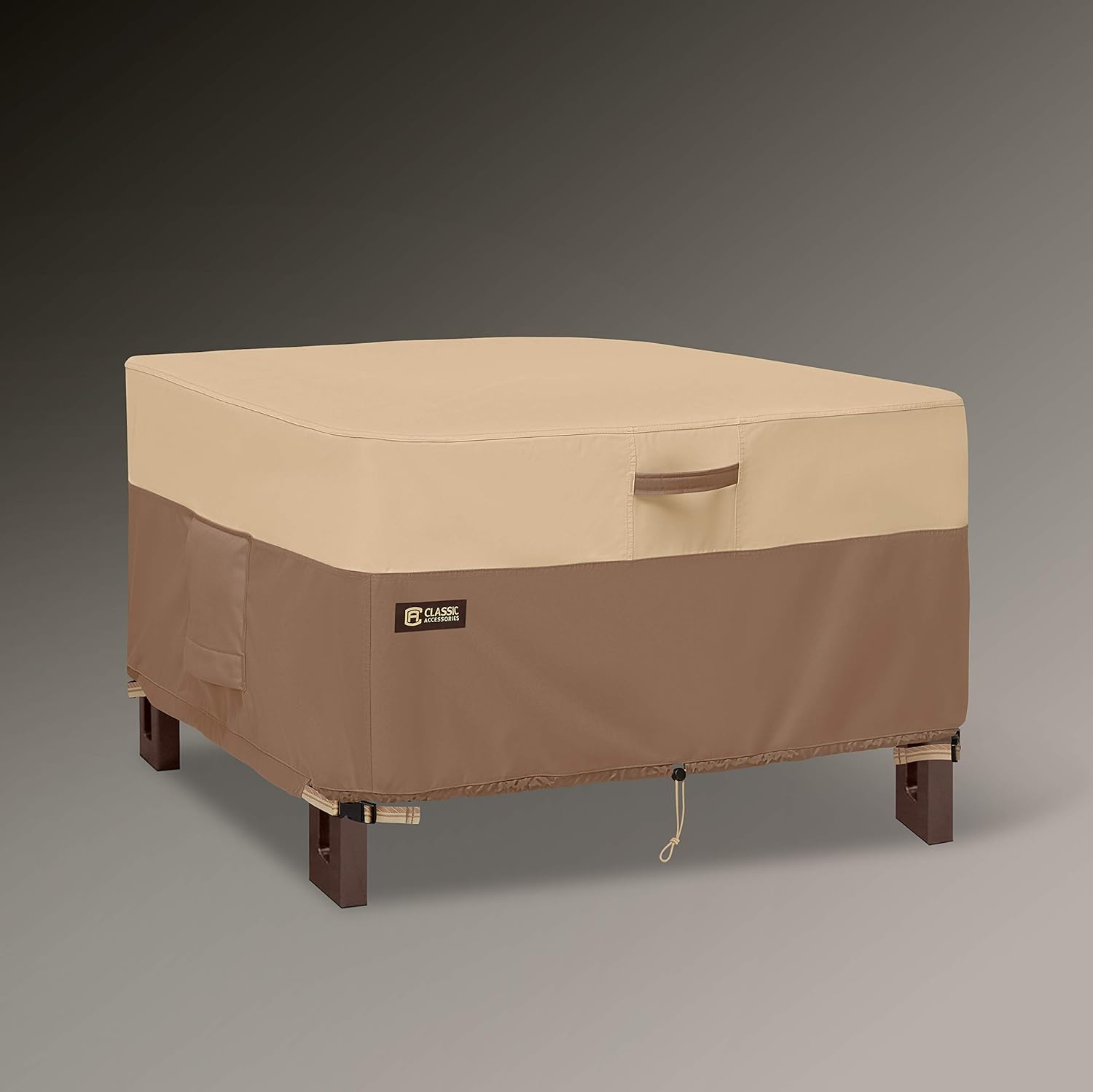 Classic Accessories Veranda's Best Waterproof Square Fire Pit Table Cover, 42 x 42 x 22 Inch