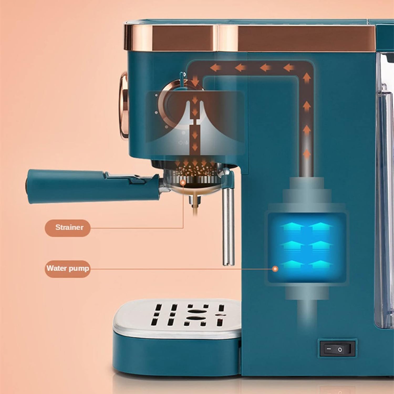 Coffee Machines Small Retro Coffee Maker Italian Electric Espresso Coffee Machine Automatic Steam Milk Frother Home Appliances