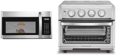 BLACK+DECKER 1000W Over The Range Microwave with Cuisinart 1800W Air Fryer Toaster Oven with Bake, Broil & Grill