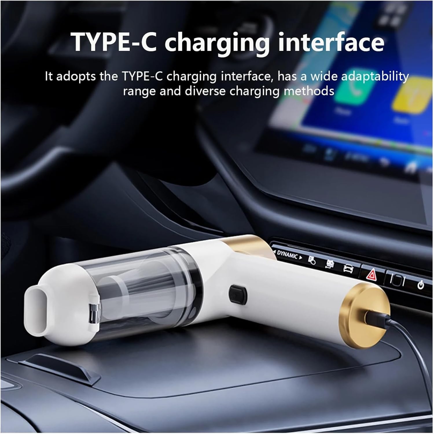 Mini Vacuum, Car Mounted Wireless Vacuum Cleaner with Integrated Blowing and Suction, Deep Cleaning, Blowing, Filling, and Suction 4-in-1,for Drivers and Office Workers(Yellow)