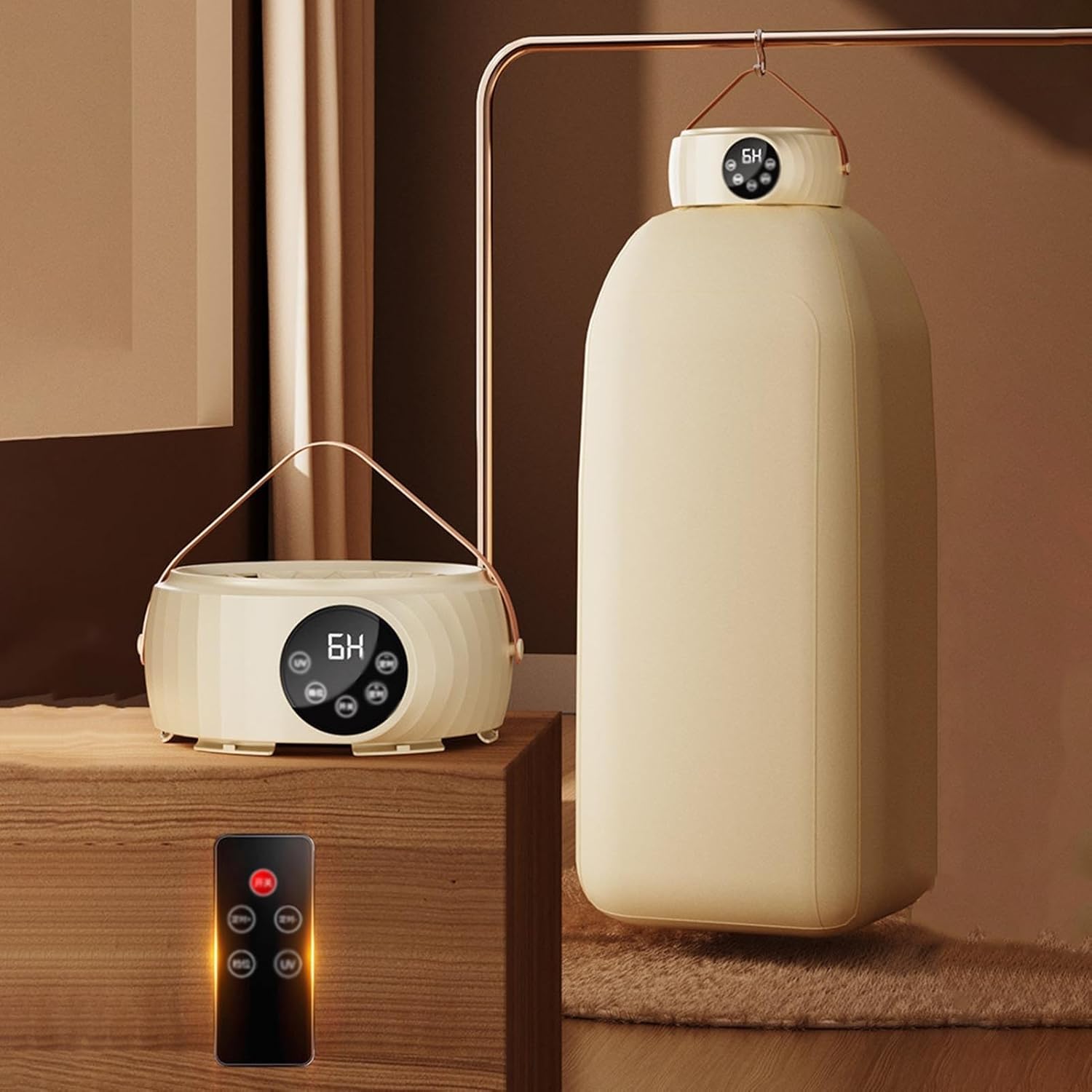 650w Portable Foldable Clothes Dryer 3 Gear Adjustment With Remote Control, Mini/Small Compact Clothes Drying Quiet And Fast-Drying For Apartment, RV, Travel