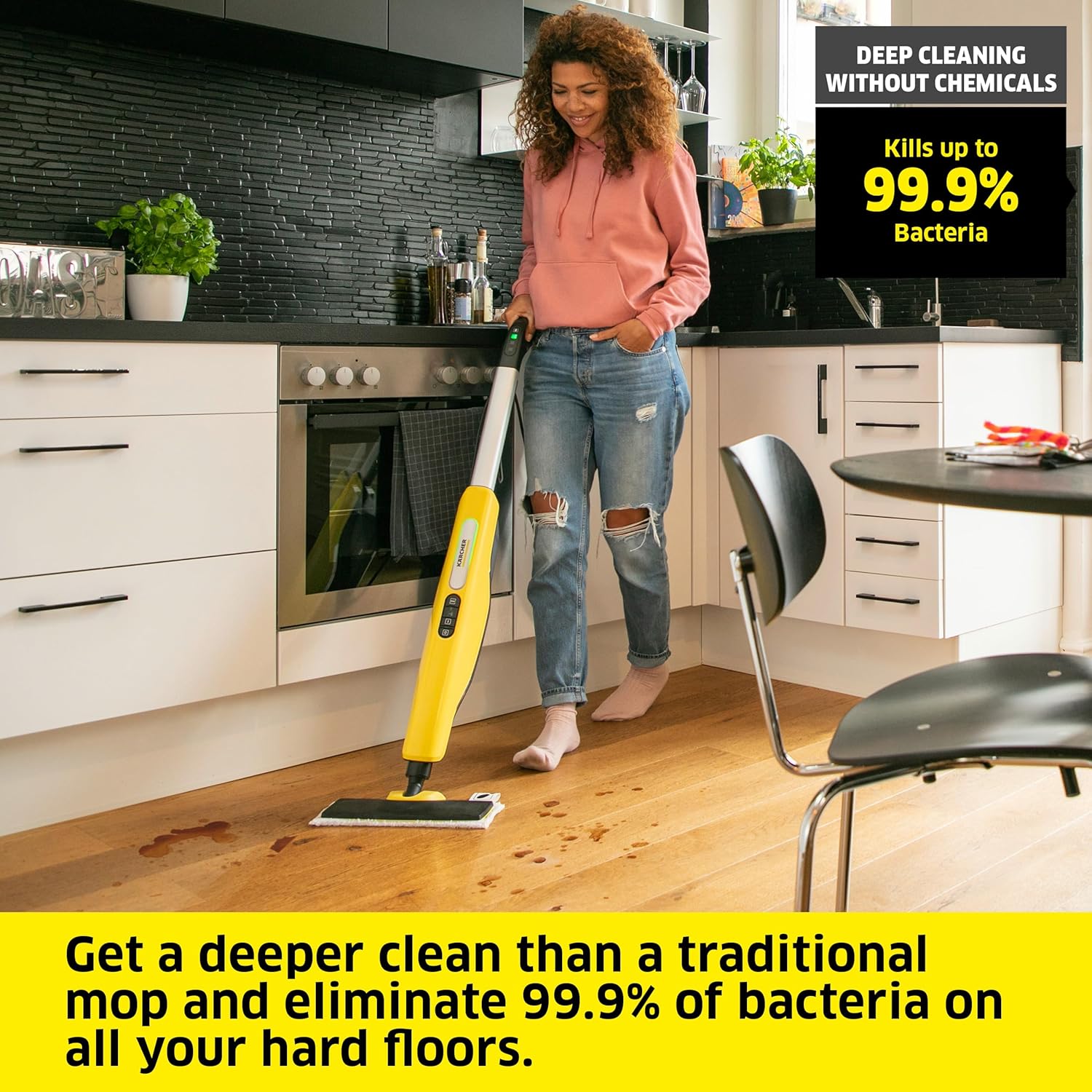 Kärcher - SC 3 EasyFix Steam Cleaner Steam Mop - Upright - For Hard Floors and Carpet - Rapid 30 Second Heat-Up
