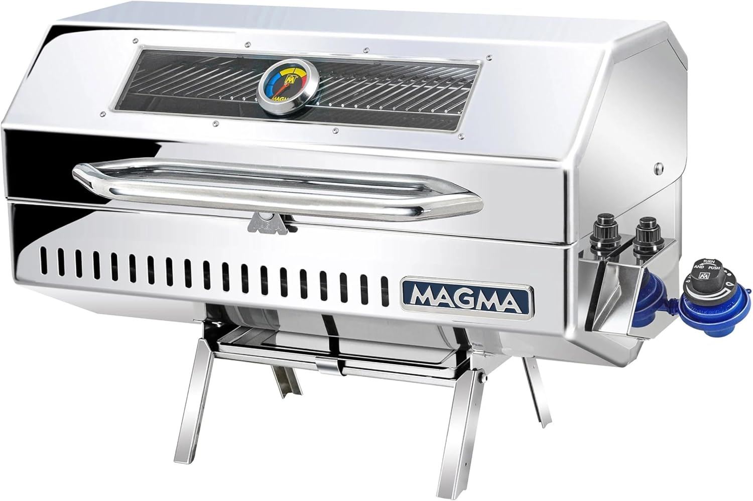 Magma A10-1225-2GS Monterey Infrared Gas Grill Large Gourmet Stainless Steel Boat BBQ Portable Marine Propane Grill for Even Cooking