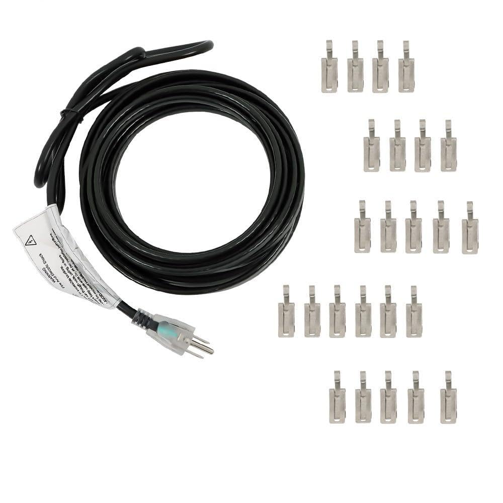 Replacement Parts for 24 Feet Heat Tape Roof Heat Cable Snow De-Icing Kit 120V 8W/FT with Clip Hook Mod-H9S-5413