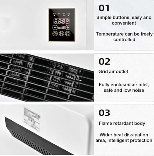 2 In 1 Wall Mounted Heating System, Cooling/Heating, Kitchen Wall Air Conditioner Fan, for Bathroom Office, RV Air Conditioner Heater and Fan Combo(Red)