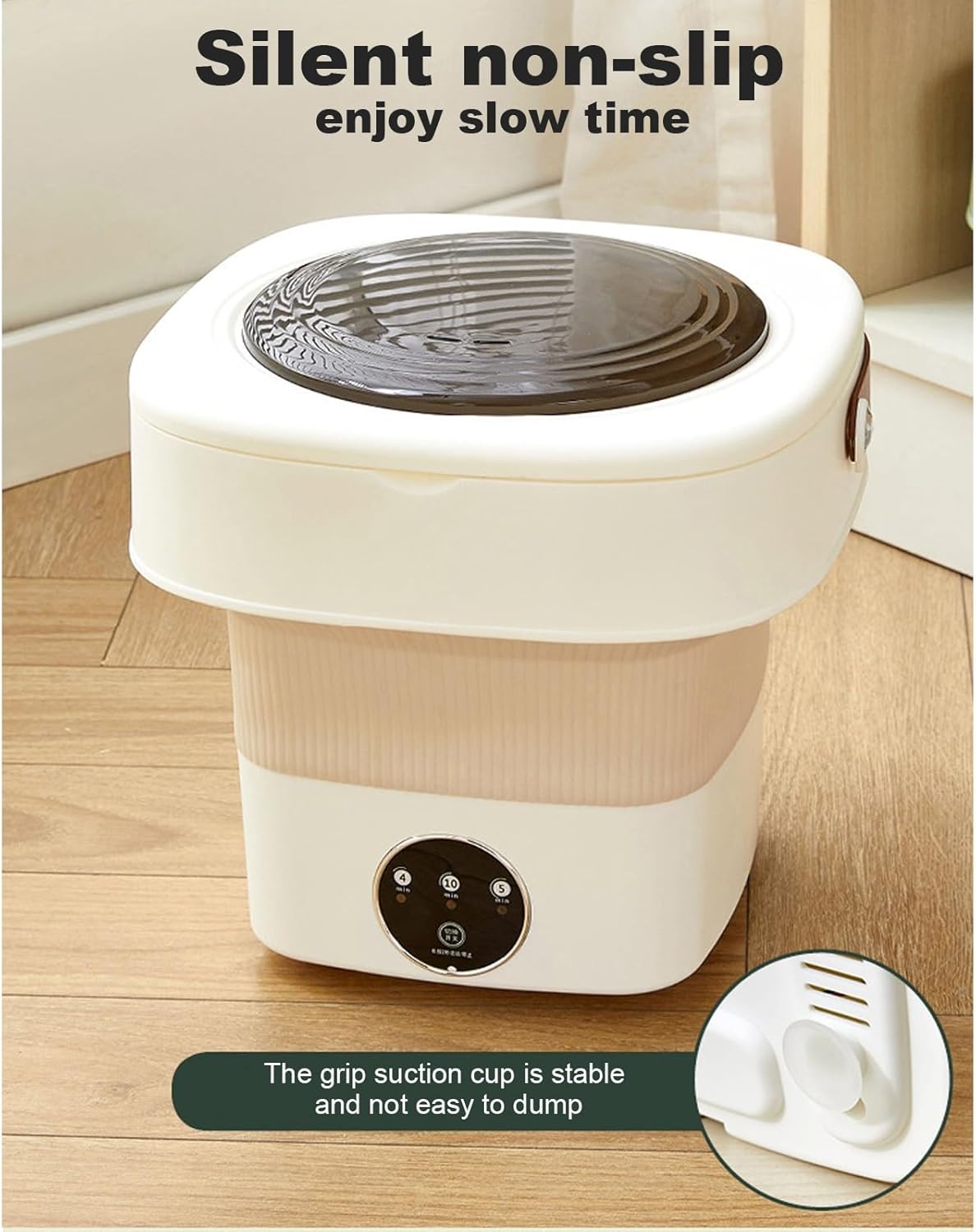 WHYATT Portable Mini Folding Washing Machine, Folding,4.5L Deep Cleaning, Suitable for Apartments, Dormitories, Camping