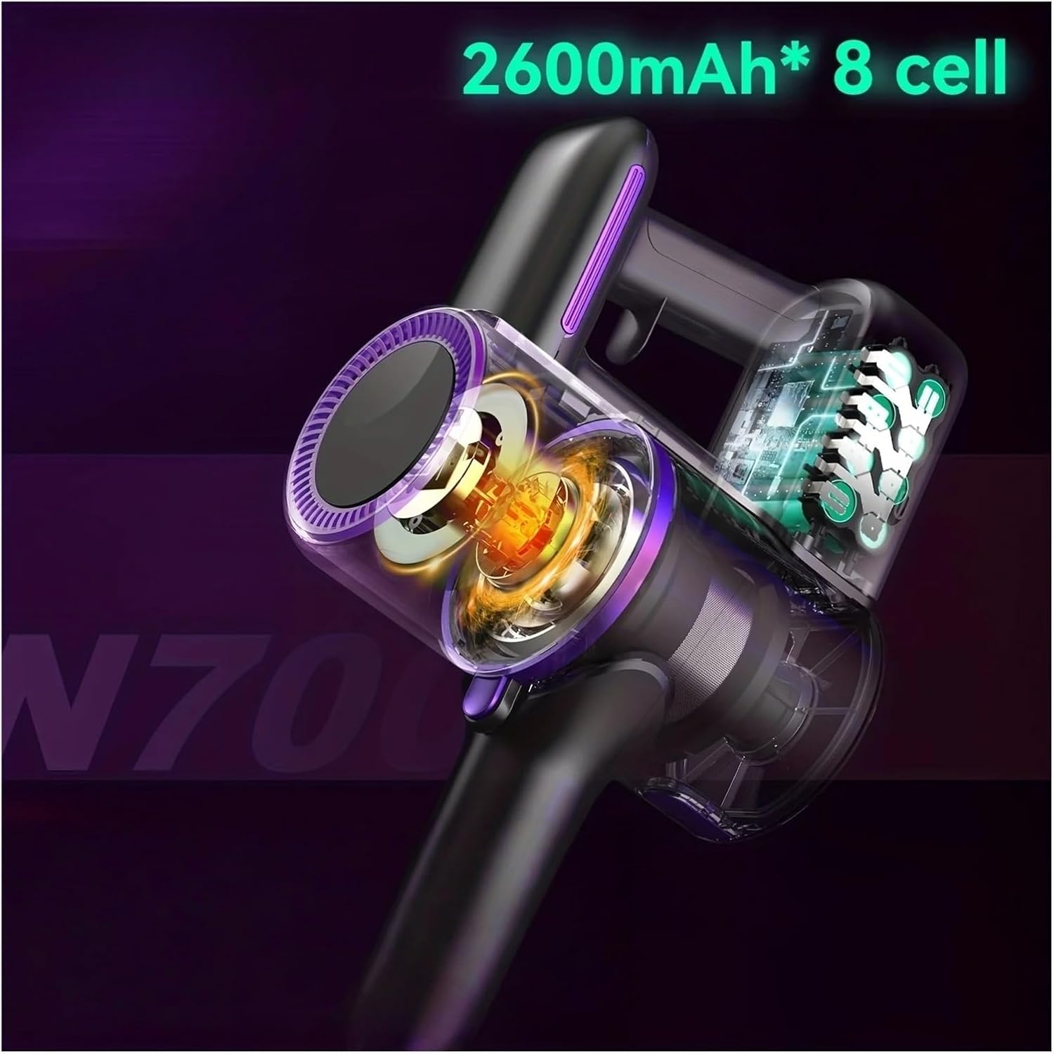 Cordless Vacuum Cleaner 30Kpa 8-in-1 Stick Vacuum 180° Foldable Wand Lightweight Handheld of Home Cleaners Compatible with POWEART N700